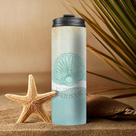 Garrafa Térmica Beach House Clam Shell Aqua Blue ID623