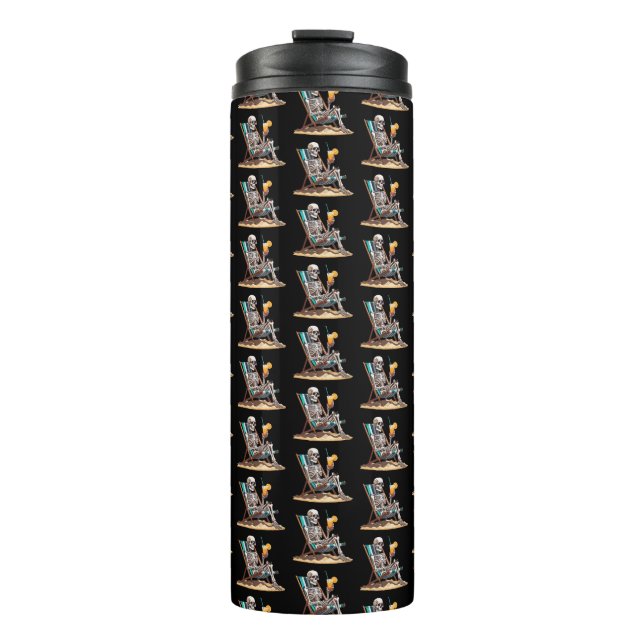 Garrafa Térmica Beach Lounging Skeleton Halloween (Frente)