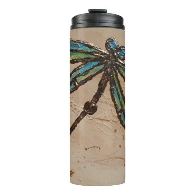 Garrafa Térmica Beachy Blue e Green Dragonfly (Frente)