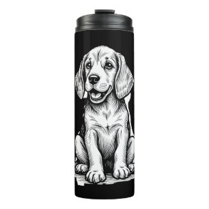 Garrafa Térmica Beagle filhote adorável, Amante de os animais fami