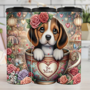 Garrafa Térmica Beagle Filhote Xícara Be Mine Wrap