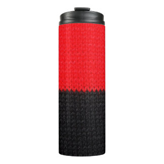 Garrafa Térmica beautiful black and red knitted fabric with drawin