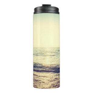 Garrafa Térmica Beautiful Sunset with sea and beach - Vintage and