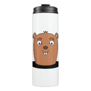 Garrafa Térmica Beaver saindo de um buraco