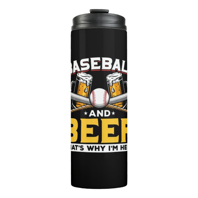 Garrafa Térmica Beer Drinker Baseball Beer Humor Birthday (Frente)
