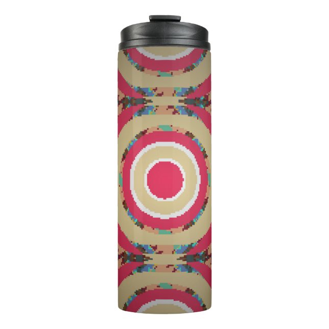 Garrafa Térmica Beige, pink and blue texture. Abstract ornament. H (Frente)