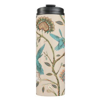 Garrafa Térmica Beige seamless pattern with stylized flowers and b