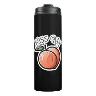 Garrafa Térmica Beije meus pêssegos Fruta engraçada de pêssego