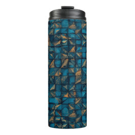 Garrafa Térmica Bela Aparência de Patchwork em Teal Escuro