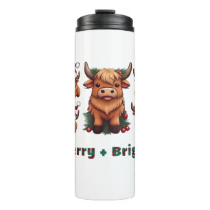 Garrafa Térmica Bela Feliz de Natal e Brito da Vaca Highland, esco