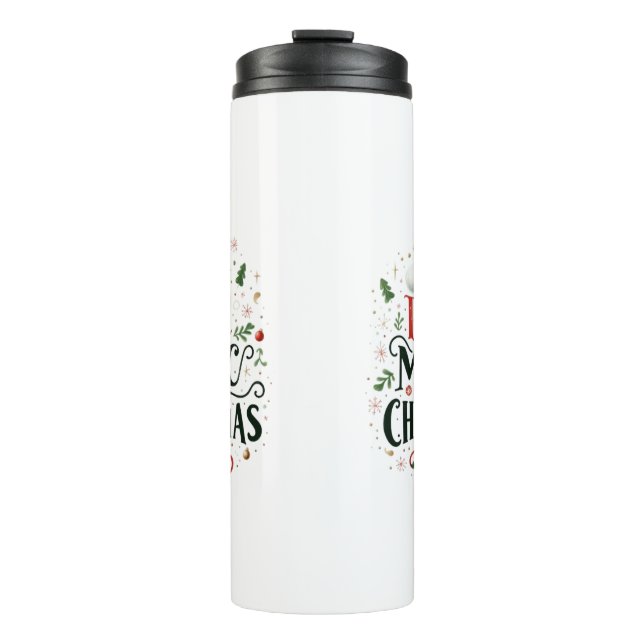 Garrafa Térmica Believe in the magic of Christmas festive quote  (Frente)