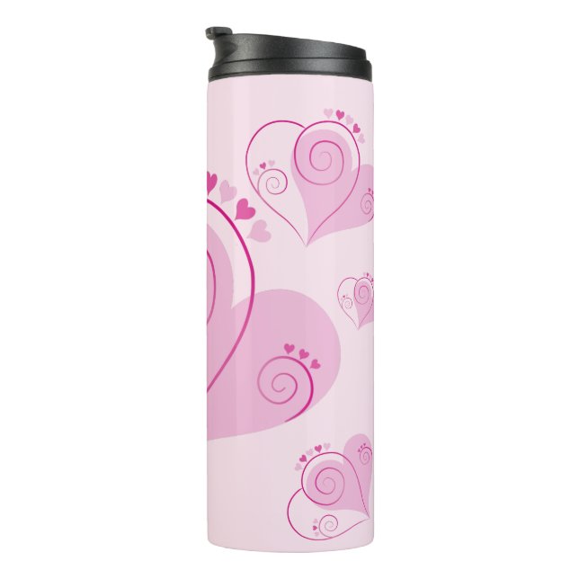 Garrafa Térmica Belo Coração Rosa (Rotação à direita)