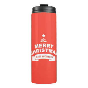 Garrafa Térmica Belo Natal Vermelho Bonito e Melhores Desejos