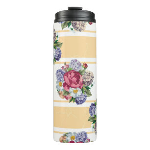 Garrafa Térmica Belo padrão floral sem costura com hydrangea p