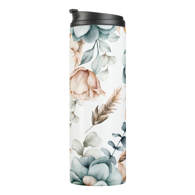 Garrafa Térmica Belo padrão floral sem costura com vinheta (Rotação à direita)