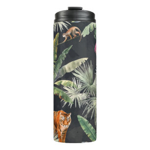 Garrafa Térmica Belo padrão sem costura com trepica de aquarela