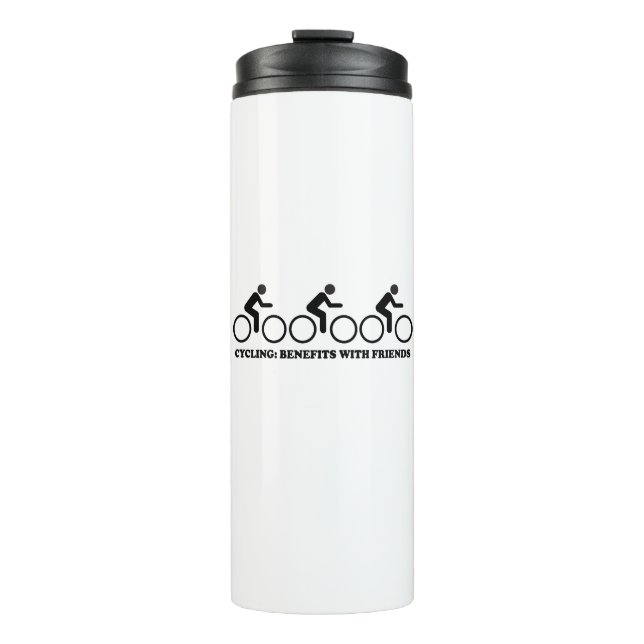 Garrafa Térmica Benefícios do Ciclismo com Amigos (Frente)