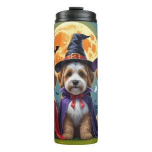 Garrafa Térmica Bernedoodle Dogs Pumpkin Halloween Engraçado