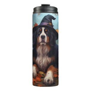 Garrafa Térmica Bernese Mountain Pumpkins Halloween Assustado