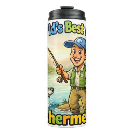 Garrafa Térmica Best Dad Fisherman by the Lake Funny Gift Idea
