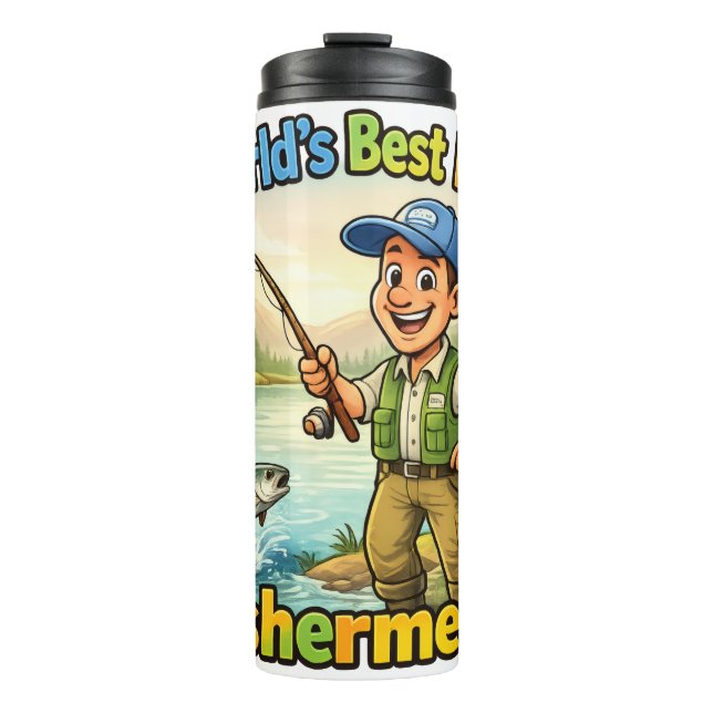 Garrafa Térmica Best Dad Fisherman by the Lake Funny Gift Idea (Frente)