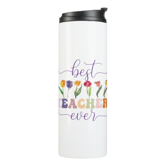 Garrafa Térmica Best teacher ever, Custom mug  for teacher (Giro à esquerda)
