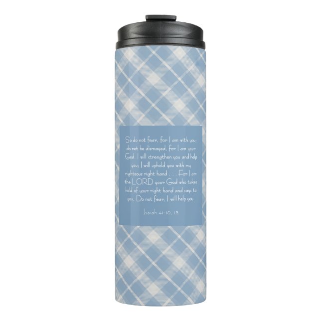 Garrafa Térmica Bíblia Personalizável Verse Isaiah 41:10, 13 (Frente)