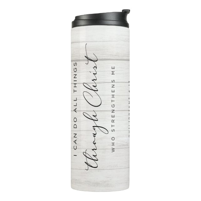 Garrafa Térmica Bíblia Verse Philippians 4:13 Posso Fazer Todas As (Giro à esquerda)