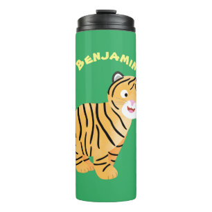 Garrafa Térmica Bicho de tigre feliz e bonito