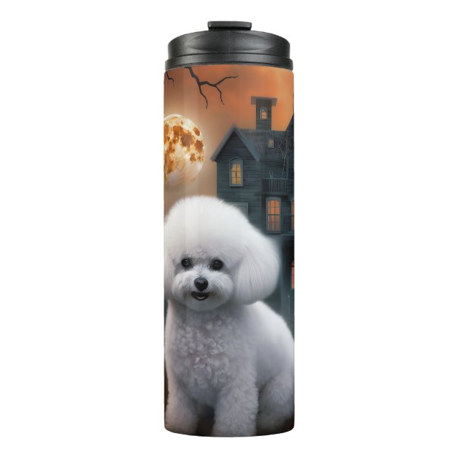 Garrafa Térmica Bichon Frise Halloween Scary (Frente)