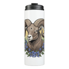 Garrafa Térmica Bighorn Sheep With Blue Colorado Columbine Flowers