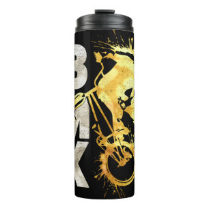 Garrafa Térmica Bike Clássico Bmx   Tumbler térmico Dourado de p