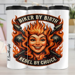 Garrafa Térmica Biker by Birth Rebel By Choice Emblem