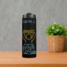 Bingo Night Neon Line Art Personalizado