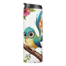 Bird Whimical e Blooms Tumbler térmico