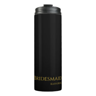 Garrafa Térmica Black and Dourado-Bridesmaid-