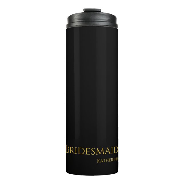 Garrafa Térmica Black and Dourado-Bridesmaid- (Frente)