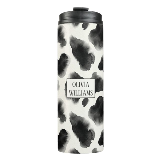 Garrafa Térmica Black and White Cow Print Pattern (Frente)