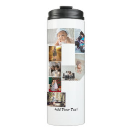 Garrafa Térmica Black and White Letter P Photo Collage