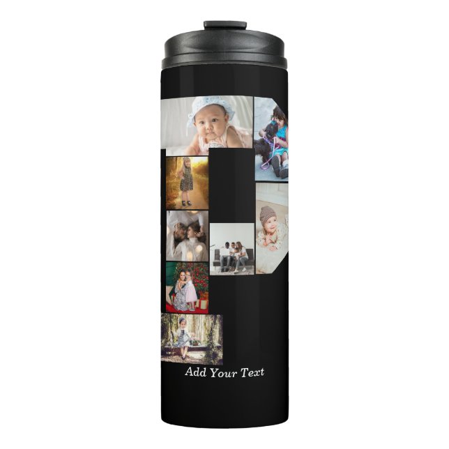 Garrafa Térmica Black and White Letter P Photo Collage (Frente)