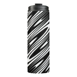 Garrafa Térmica black and white wavy seamless organic pattern