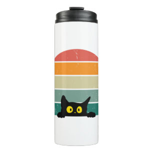 Garrafa Térmica Black Cat Peeking Sunset Vintage 4