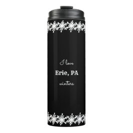 Garrafa Térmica Black I Love Custom City Snowflake Patterke