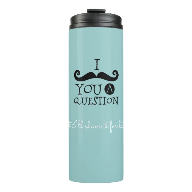 Garrafa Térmica Black Robin Egg Blue Mustache Humor (Frente)