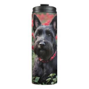 Garrafa Térmica Black Scottish Terrier In Rosa vermelha,