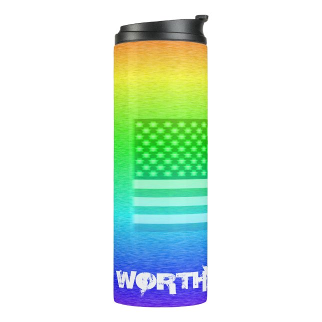 Garrafa Térmica Blindagem Arco-Íris com Sinalizador dos EUA - Dign (Giro à esquerda)