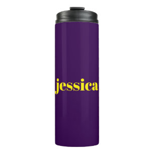 Garrafa Térmica Bloco de cor minimalista nome personalizado