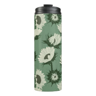 Garrafa Térmica Bloco de madeira Impressão de girassol