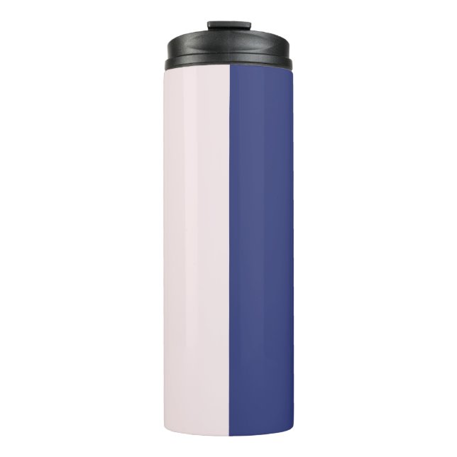 Garrafa Térmica Blocos de Cor Verticais Azul Marinho e Rosa (Frente)