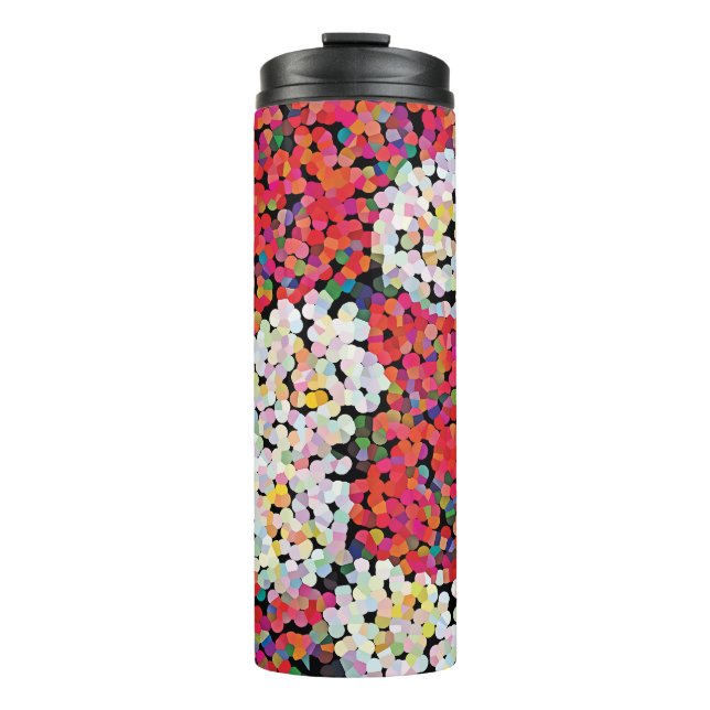 Garrafa Térmica Blogues Florais de Cristal Vermelho (Frente)